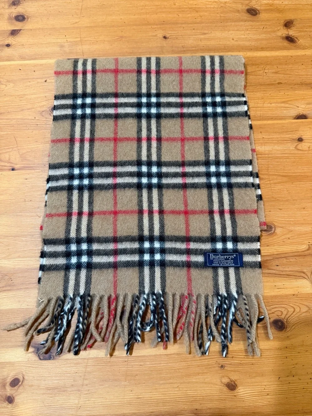 Vintage Burberrys of London 100% Cashmere Nova Check Made In Scotland
